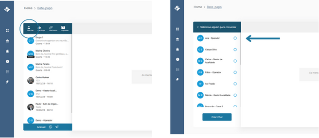 SC - Menu superior - Bate-papo
